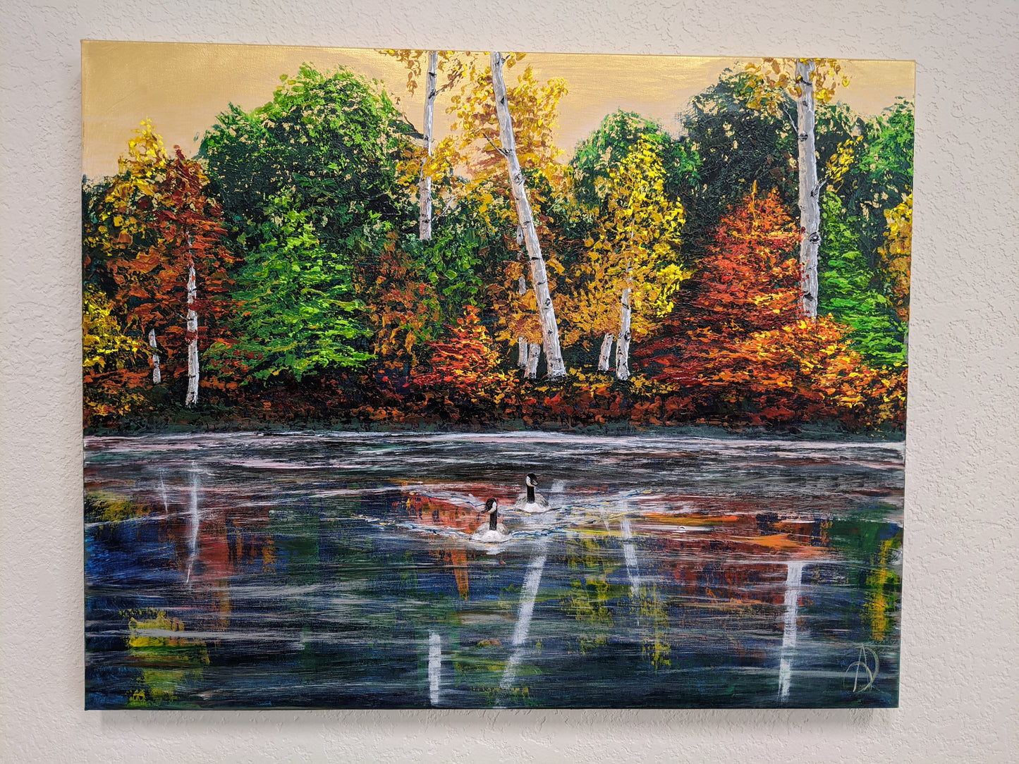 Breaking Glass Geese- Original 20x24