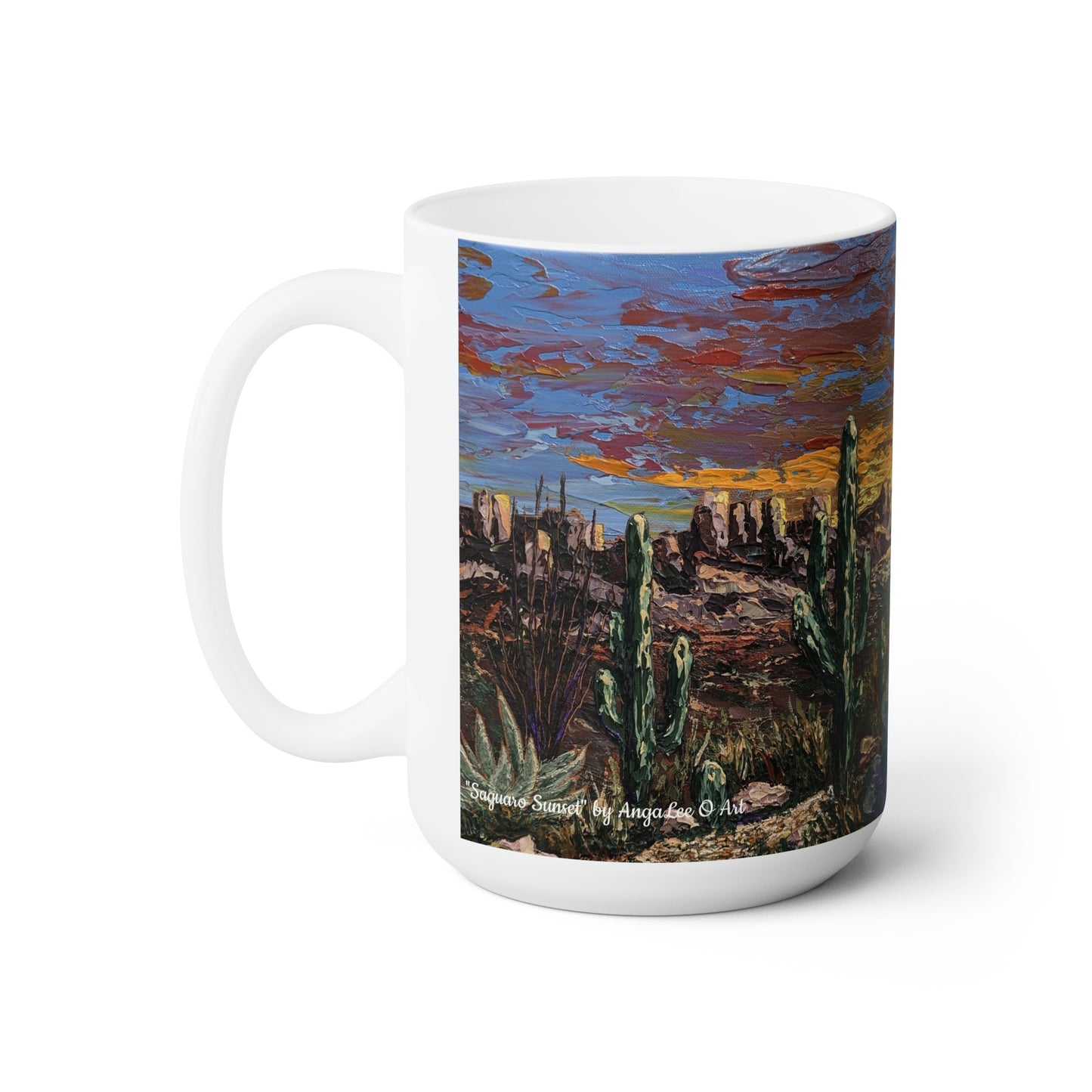 Ceramic Mug 15oz- Saguaro Sunset