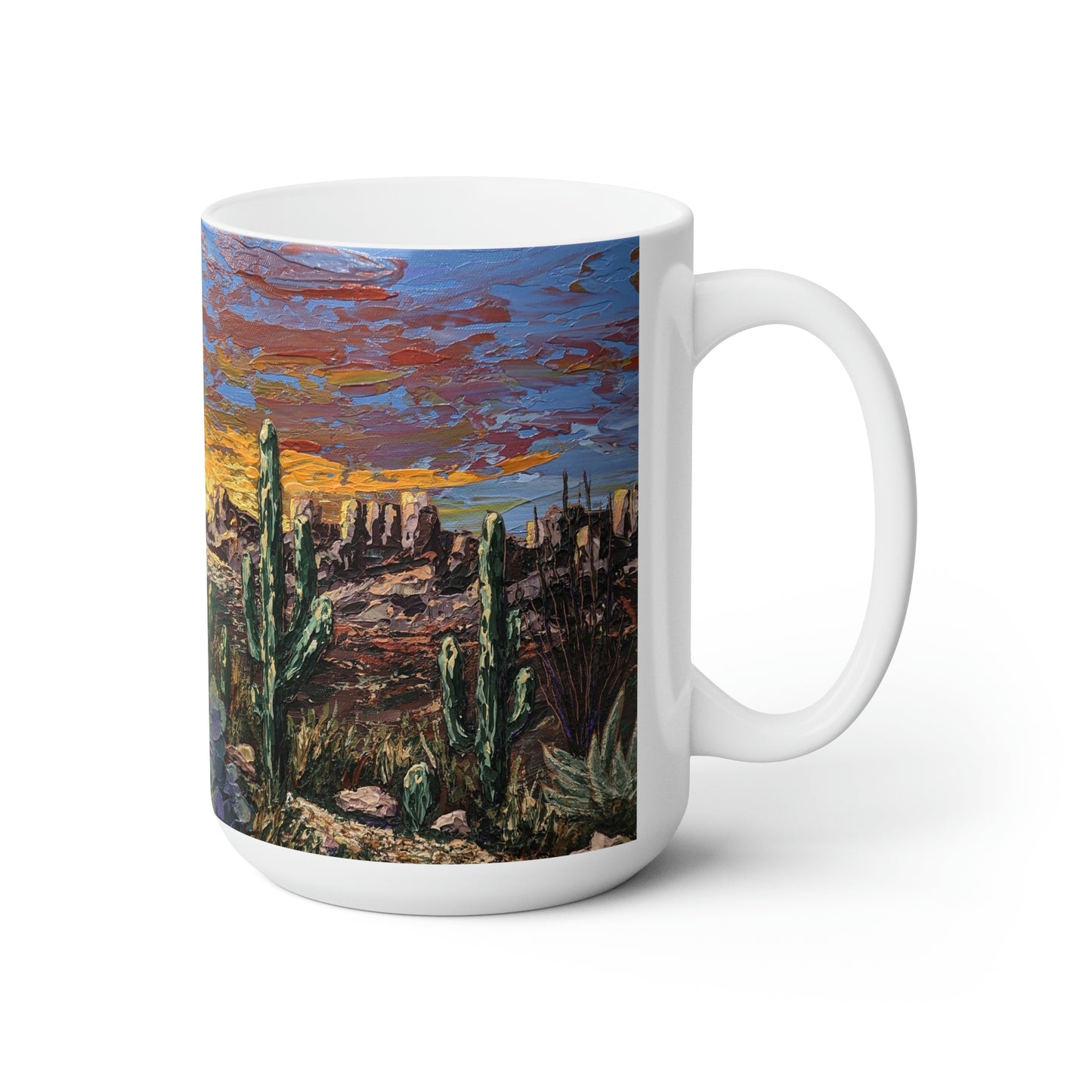 Ceramic Mug 15oz- Saguaro Sunset