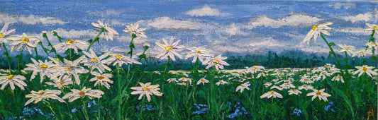 Demanding Daisies- Original painting 12x36