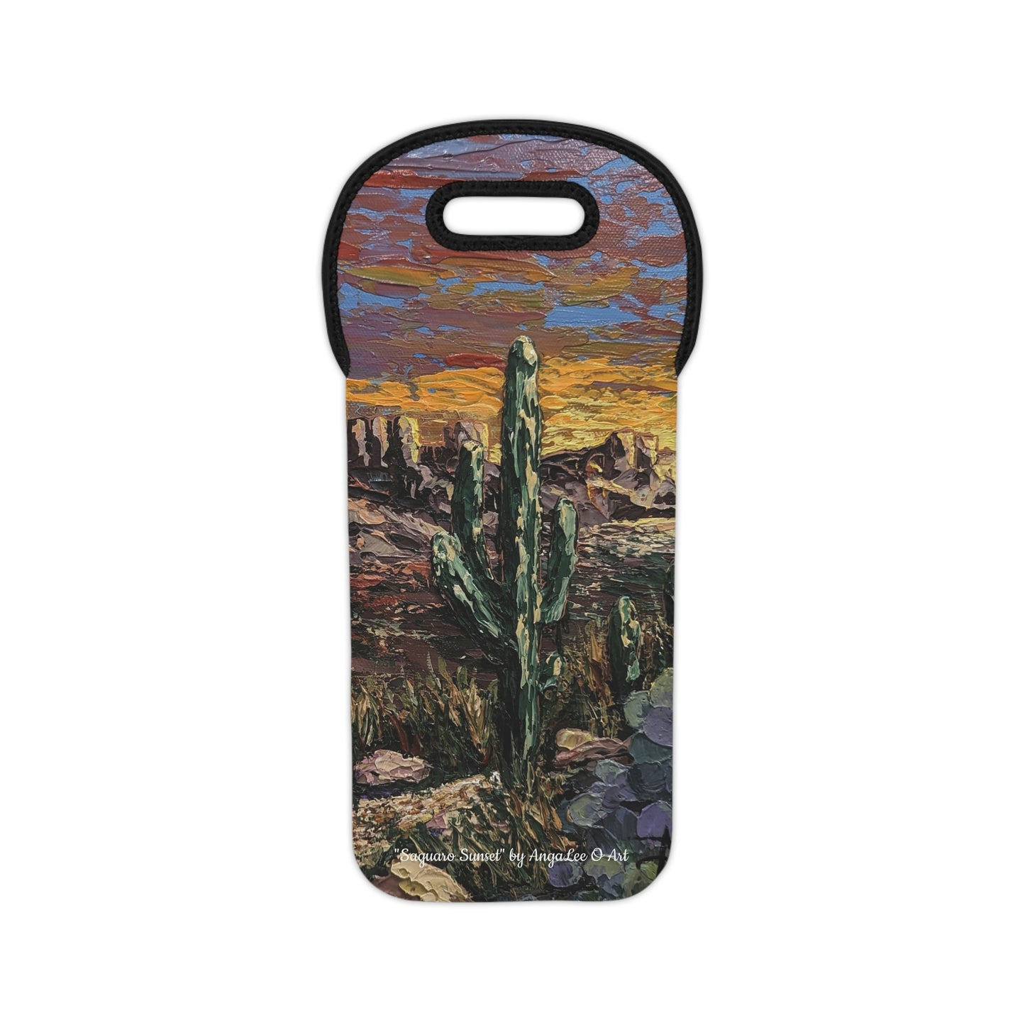 Wine Tote Bag- Saguaro Sunset