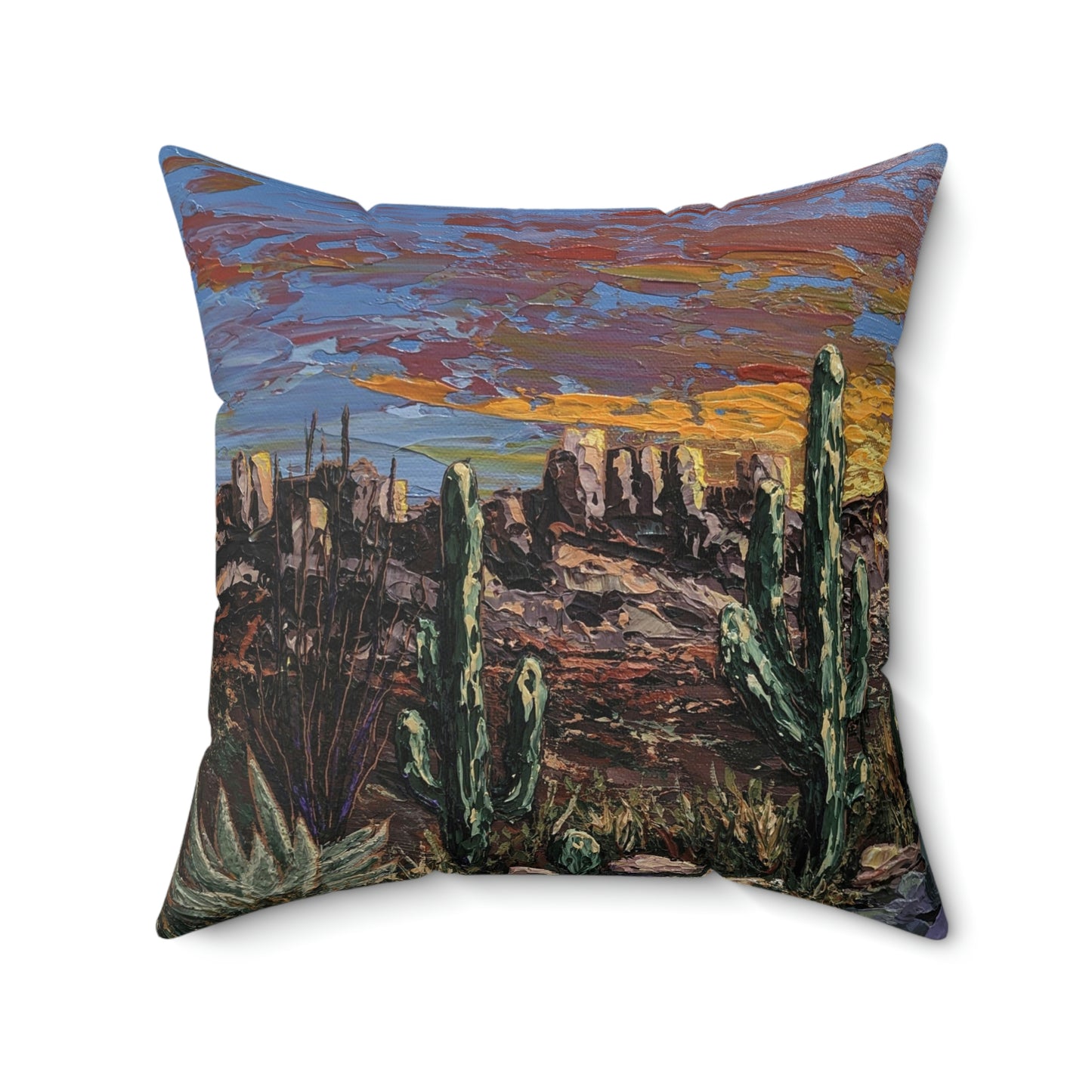 Square Pillow- "Saguaro Sunset"