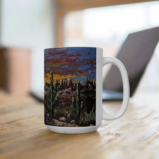 Ceramic Mug 15oz- Saguaro Sunset