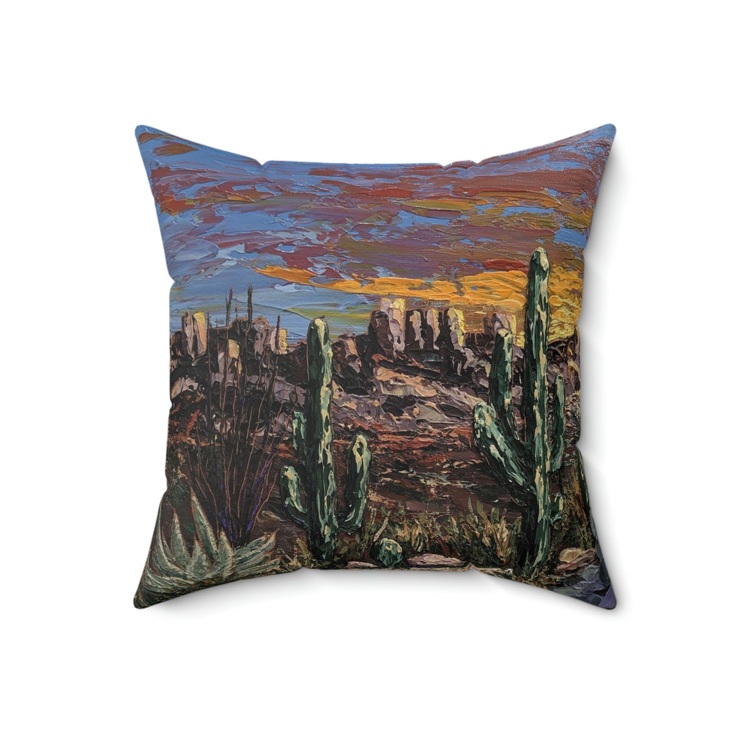 Square Pillow- "Saguaro Sunset"