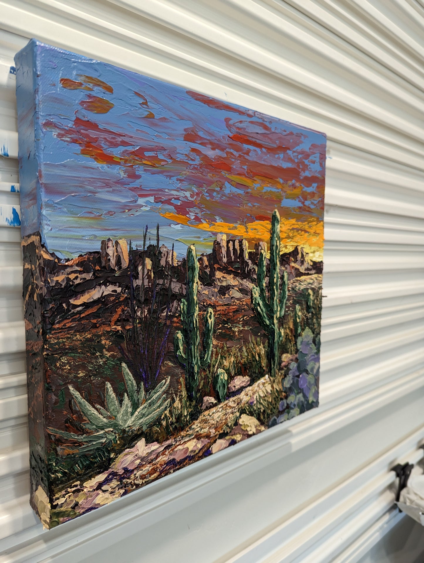 Saguaro Sunset- Original Painting 12 x 12