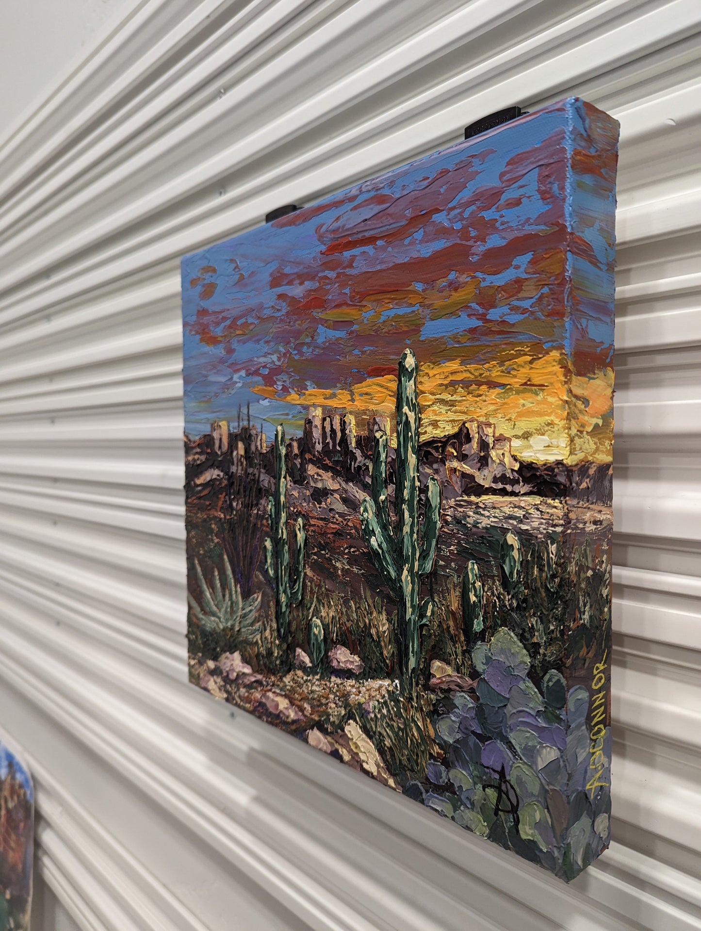 Saguaro Sunset- Original Painting 12 x 12