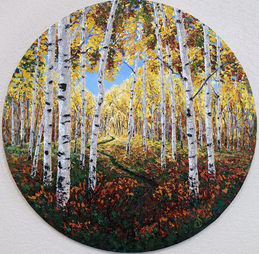 Seasons Change- Original Painting 30" round