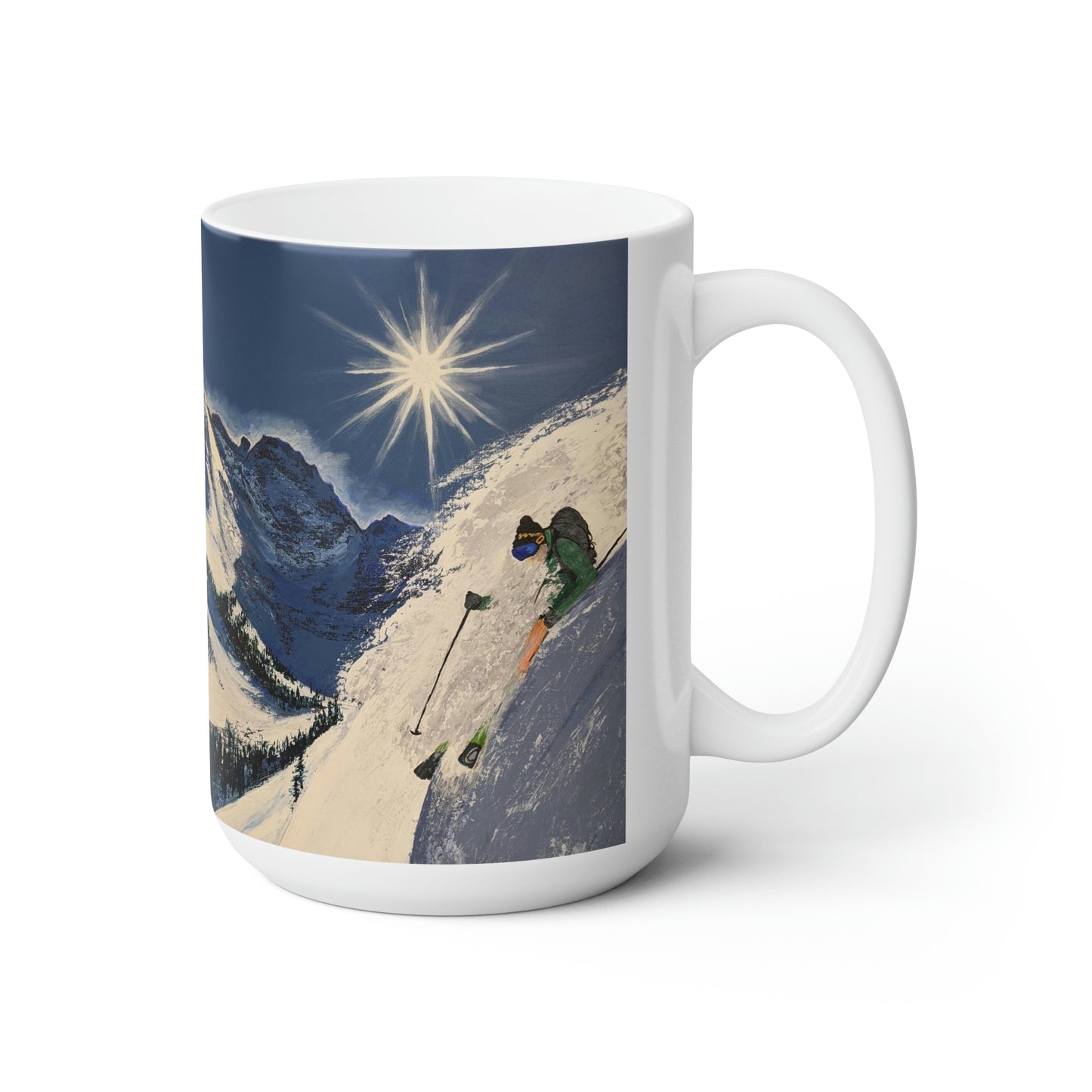 Ceramic Mug 15oz- Lone Skier