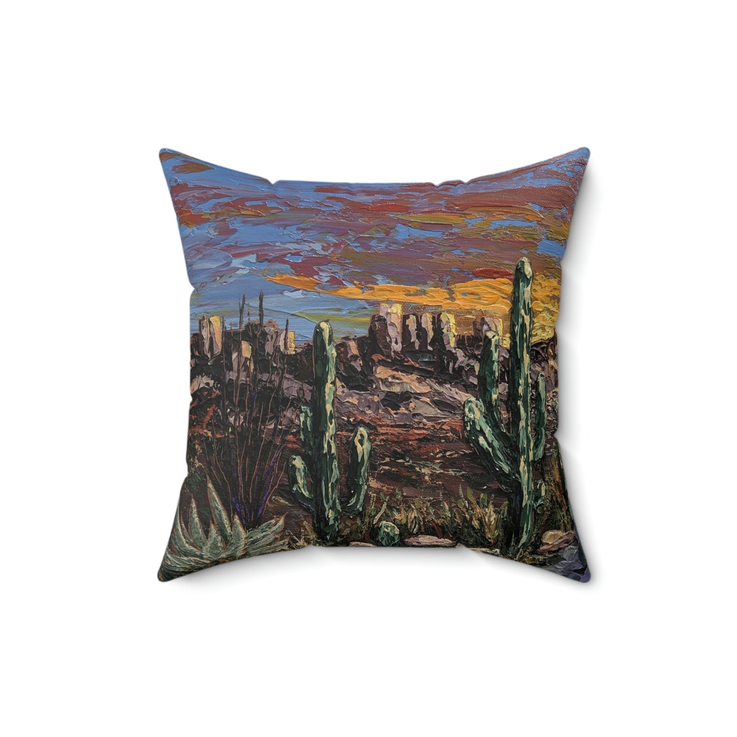 Square Pillow- "Saguaro Sunset"