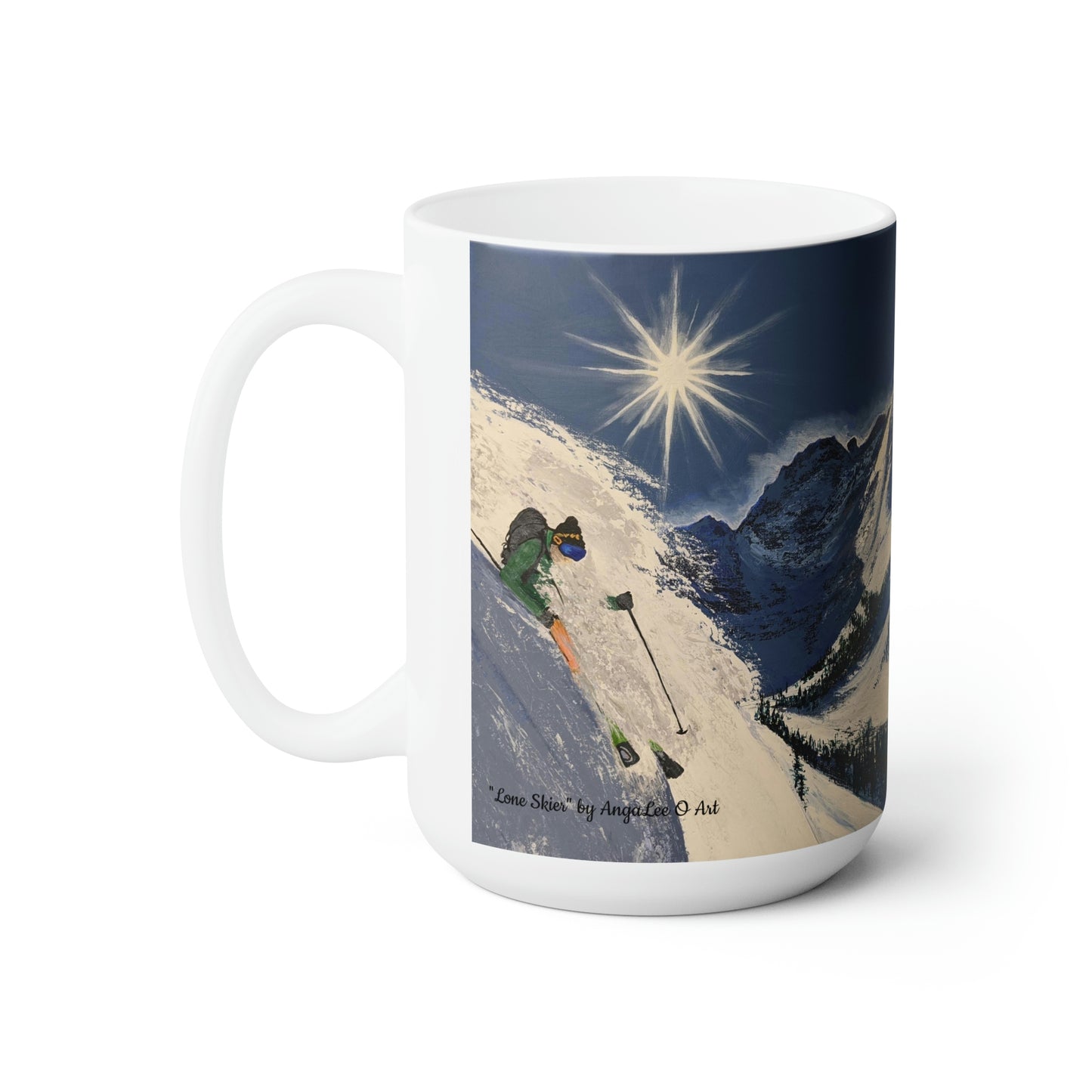 Ceramic Mug 15oz- Lone Skier